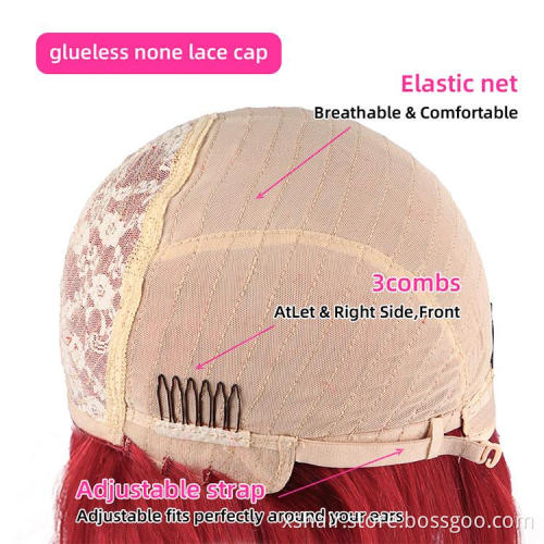 10A Human Hair Wig With Bangs Straight Short Bob Wig With Bang  Machine Made Colored Human Hair Wigs